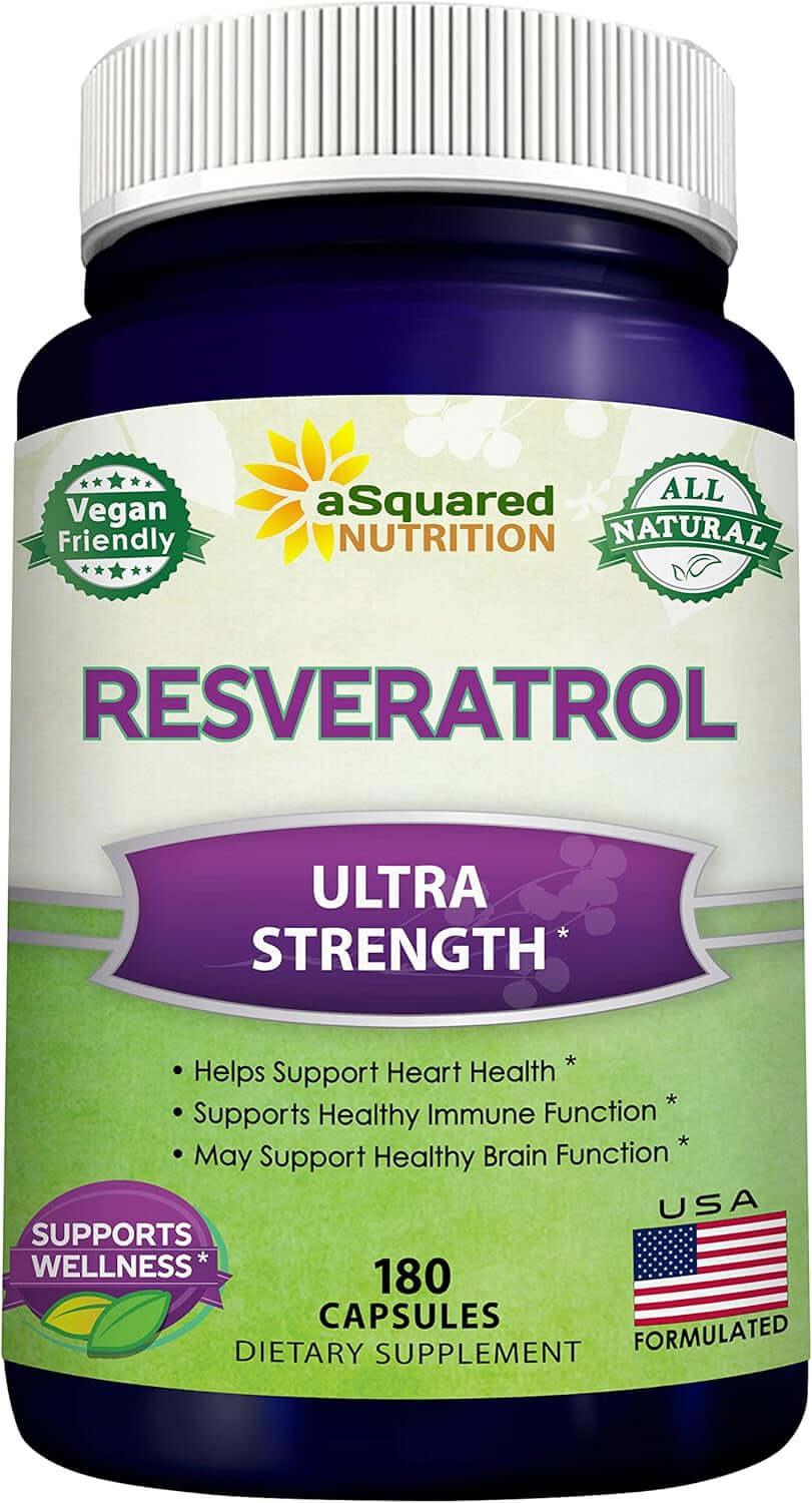 100% Natural Resveratrol 1000mg – Max Strength Antioxidant Supplement, Trans - Resveratrol Pills – 180 Capsules - Vitamen Store