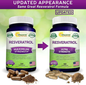 100% Natural Resveratrol 1000mg – Max Strength Antioxidant Supplement, Trans - Resveratrol Pills – 180 Capsules - Vitamen Store