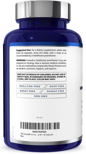 1MD Nutrition OsteoMD – Hydroxyapatite with Vitamin D3 & K2 – 90 Capsules - Vitamen Store