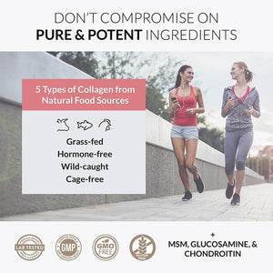 Alaya Multi Collagen Powder - Type I, II, III, V, X Hydrolyzed Collagen Peptides Protein Powder Supplement with MSM + GC (Unflavored, 20 Serving) - Vitamen Store