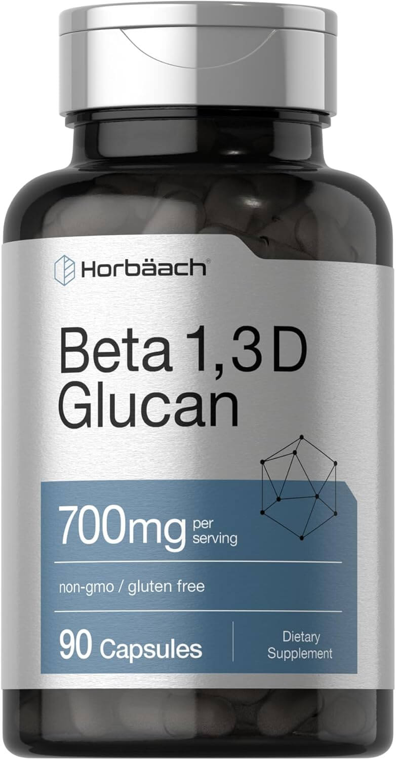 Beta Glucan 1 3D 1000 Mg | 90 Capsules | Beta 1,3, 1,6 D Glucan | Non - Gmo, Gluten Free Supplement | by Horbaach - Vitamen Store