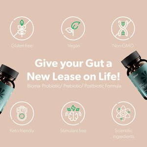 BIOMA Probiotics 3 - in - 1 Synbiotic Capsules - 60 Count - Vitamen Store