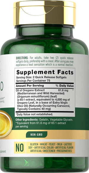 Carlyle Oregano Oil 4000Mg Supplement | 150 Softgel Capsules | Contains Carvacrol | Non - Gmo & Gluten Free Formula - Vitamen Store