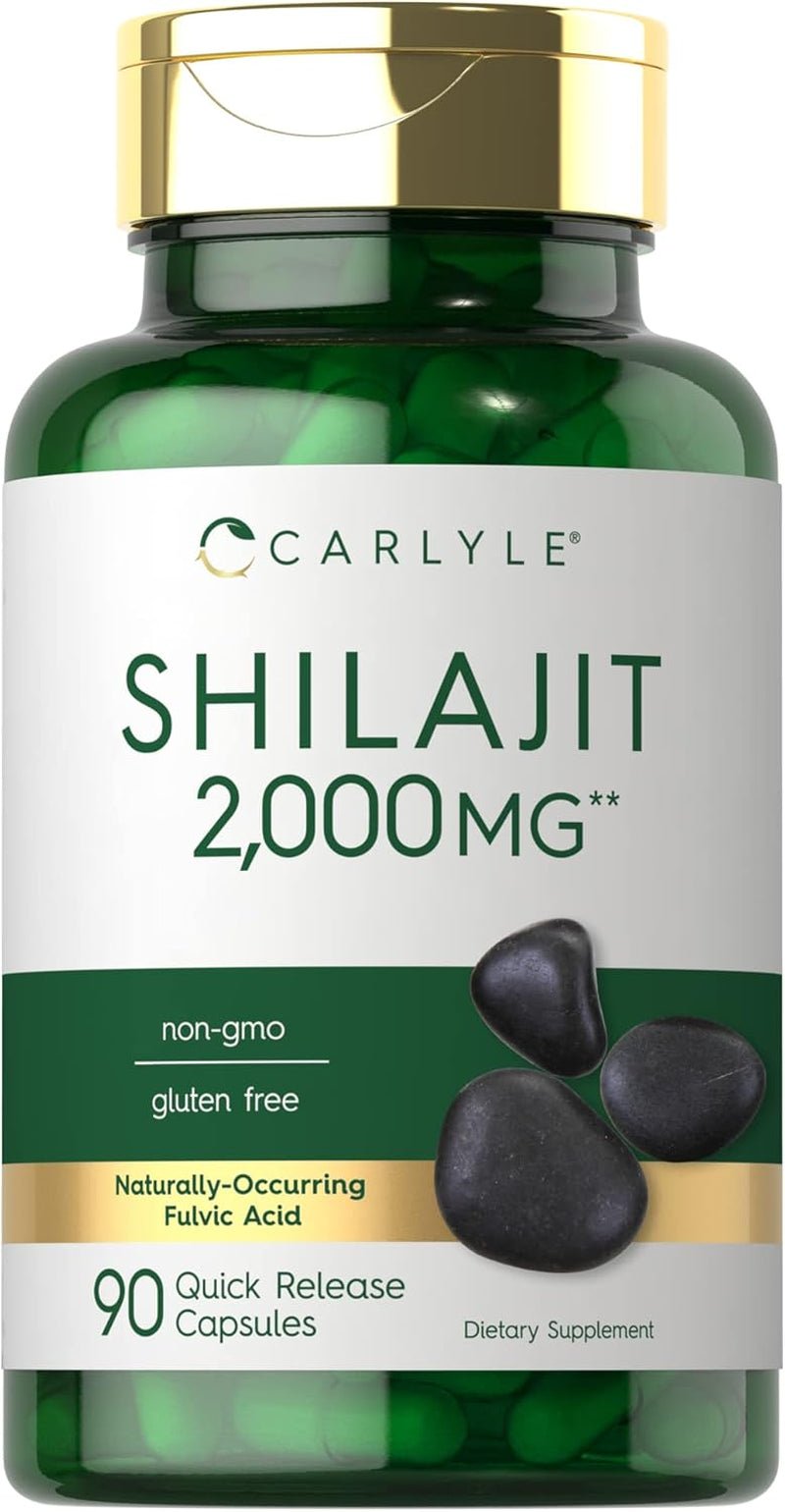 Carlyle Shilajit Capsules – 2000 mg – 90 Count – Non - GMO and Gluten - Free Supplement - Vitamen Store