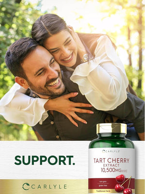 Carlyle Tart Cherry Capsules – 10,500mg Tart Cherry Juice Extract – 200 Pills, Max Potency, Non - GMO & Gluten - Free - Vitamen Store