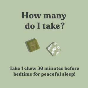 Chewsy Peaceful Sleep Chews, Sleep Support, 3 Mg Melatonin, 200 MGS L - Theanine, Chamomile, Lemon Balm, Magnolia, Nighttime Sleep Aid, Naturally Minty Chews, Promotes Restful Sleep, 30 - Day Supply - Vitamen Store