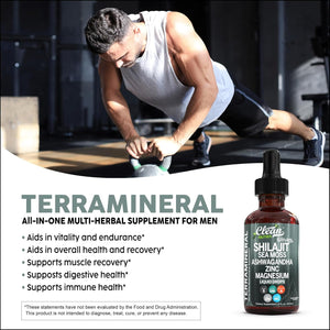 Clean Nutraceuticals Shilajit Liquid Drops with Sea Moss, Ashwagandha, Zinc, Magnesium, and Liquid Vitamins – Terra Mineral - Vitamen Store