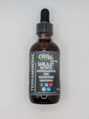 Clean Nutraceuticals Shilajit Liquid Drops with Sea Moss, Ashwagandha, Zinc, Magnesium, and Liquid Vitamins – Terra Mineral - Vitamen Store