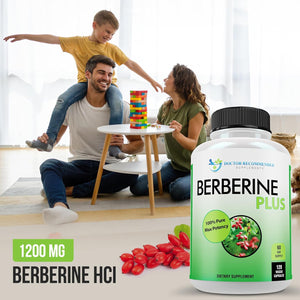 DOCTOR RECOMMENDED SUPPLEMENTS Berberine plus 1200Mg per Serving - 120 Veggie Capsules with Royal Jelly - Vitamen Store