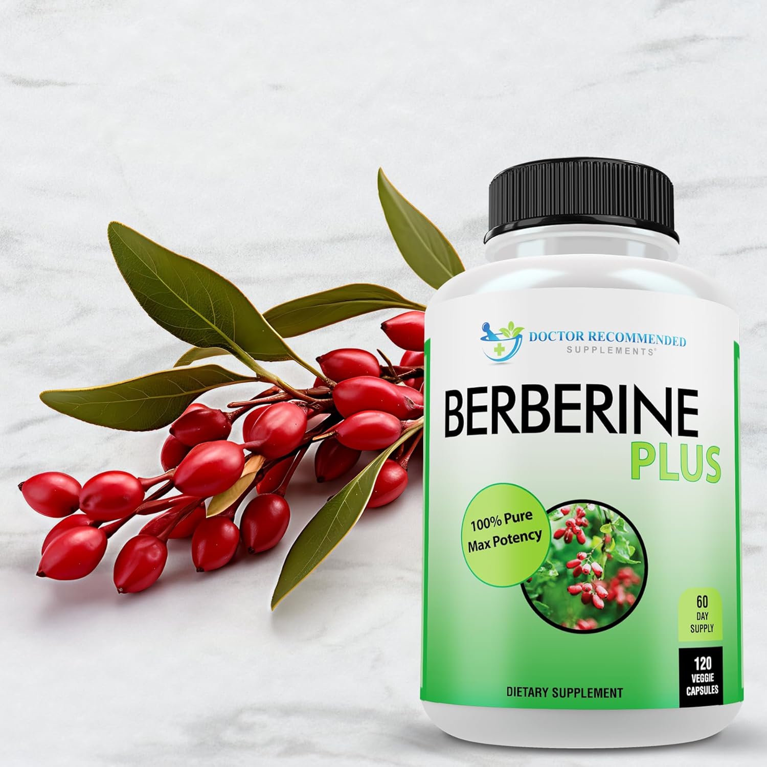 DOCTOR RECOMMENDED SUPPLEMENTS Berberine plus 1200Mg per Serving - 120 Veggie Capsules with Royal Jelly - Vitamen Store