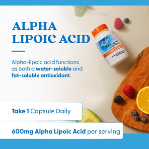 Doctor's Best Alpha - Lipoic Acid – 600 mg – 60 Vegan Capsules – Non - GMO, Gluten - Free, Soy - Free - Vitamen Store
