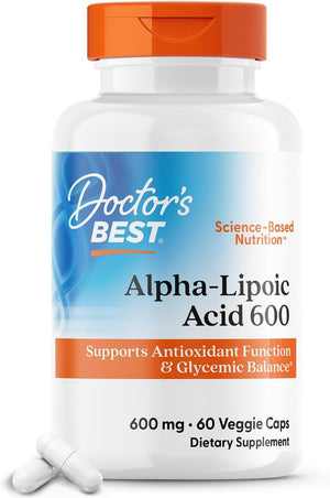 Doctor's Best Alpha - Lipoic Acid – 600 mg – 60 Vegan Capsules – Non - GMO, Gluten - Free, Soy - Free - Vitamen Store