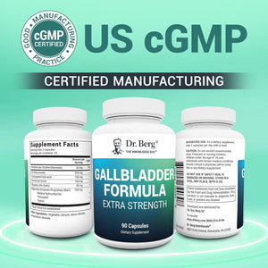 Dr. Berg Gallbladder Formula Extra Strength - with Ox Bile Powder and Conjugated Bile Acid - Full 45 - Day Supply - 90 Vegetable Capsules - Vitamen Store