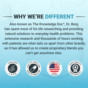 Dr. Berg Trace Minerals Enhanced Complex - Complete with 70+ Minerals Including 10 Mg of Zinc - Dietary Supplement - 60 Capsules - Vitamen Store