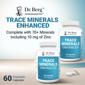 Dr. Berg Trace Minerals Enhanced Complex - Complete with 70+ Minerals Including 10 Mg of Zinc - Dietary Supplement - 60 Capsules - Vitamen Store