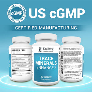Dr. Berg Trace Minerals Enhanced Complex - Complete with 70+ Minerals Including 10 Mg of Zinc - Dietary Supplement - 60 Capsules - Vitamen Store