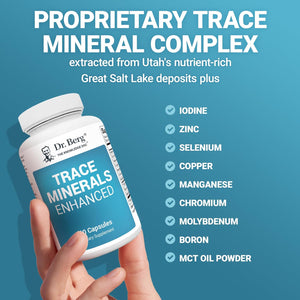 Dr. Berg Trace Minerals Enhanced Complex - Complete with 70+ Minerals Including 10 Mg of Zinc - Dietary Supplement - 60 Capsules - Vitamen Store
