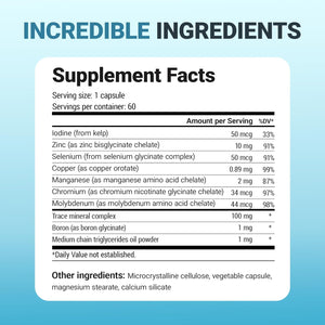 Dr. Berg Trace Minerals Enhanced Complex - Complete with 70+ Minerals Including 10 Mg of Zinc - Dietary Supplement - 60 Capsules - Vitamen Store