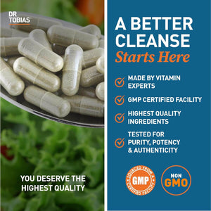 Dr. Tobias Colon 14 Day Cleanse – with Cascara Sagrada, Psyllium Husk, Senna Leaf & Probiotics – Non - GMO, 28 Capsules (1 - 2 Daily) - Vitamen Store