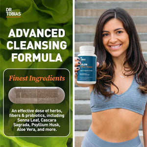 Dr. Tobias Colon 14 Day Cleanse – with Cascara Sagrada, Psyllium Husk, Senna Leaf & Probiotics – Non - GMO, 28 Capsules (1 - 2 Daily) - Vitamen Store