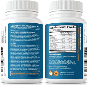 Dr. Tobias Colon 14 Day Cleanse – with Cascara Sagrada, Psyllium Husk, Senna Leaf & Probiotics – Non - GMO, 28 Capsules (1 - 2 Daily) - Vitamen Store