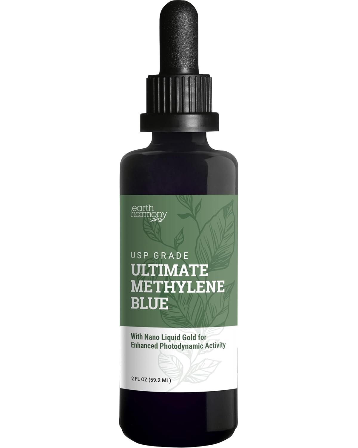 Earth Harmony Methylene Blue 1% USP Grade with Nano Liquid Gold - 2 Oz - Vitamen Store