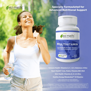 EZ Melts Multivitamin with Iron, Sublingual Vitamins, Vegan, Zero Sugar, Natural Cherry Flavor, 60 Fast Dissolve Tablets - Vitamen Store