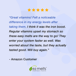 EZ Melts Multivitamin with Iron, Sublingual Vitamins, Vegan, Zero Sugar, Natural Cherry Flavor, 60 Fast Dissolve Tablets - Vitamen Store