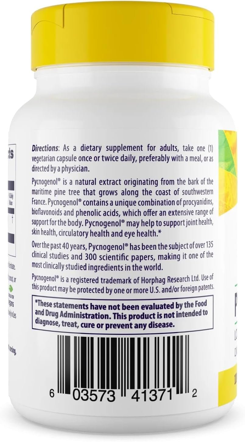 Healthy Origins Pycnogenol 100 Mg (Nature'S Super Antioxidant, Non - Gmo, Gluten Free, Cardiovascular Support), 60 Veggie Caps - Vitamen Store