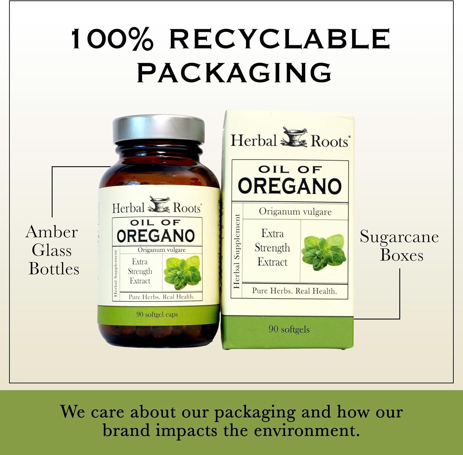 Herbal Roots Oil of Oregano – Mediterranean Oregano Oil – Extra Strength 150 mg – 90 Softgel Capsules - Vitamen Store
