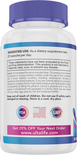 Herbal Supplement Complex – Hawthorn Berry, Hibiscus, Garlic, Forskolin & 14 Vitamins & Herbs – 30 - Day Supply, Veggie Capsules - Vitamen Store