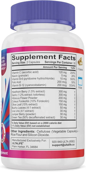 Herbal Supplement Complex – Hawthorn Berry, Hibiscus, Garlic, Forskolin & 14 Vitamins & Herbs – 30 - Day Supply, Veggie Capsules - Vitamen Store