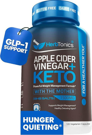 Herbtonics GLP - 1 Apple Cider Vinegar Capsules – 120 Keto ACV Capsules - Vitamen Store