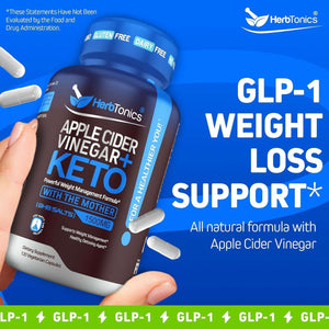 Herbtonics GLP - 1 Apple Cider Vinegar Capsules – 120 Keto ACV Capsules - Vitamen Store