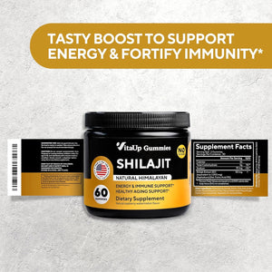 Himalayan Shilajit Gummies – Sugar - Free with Fulvic Acid – Individually Wrapped – 60 Gummies - Vitamen Store