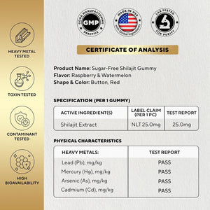 Himalayan Shilajit Gummies – Sugar - Free with Fulvic Acid – Individually Wrapped – 60 Gummies - Vitamen Store