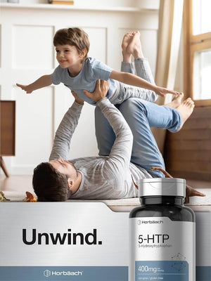 Horbäach 5 - HTP 400mg – Extra Strength 5 - Hydroxytryptophan Supplement – 120 Capsules, Non - GMO & Gluten - Free - Vitamen Store