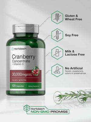 Horbaach Cranberry (30,000 mg) + Vitamin C 150 Capsules - Vitamen Store