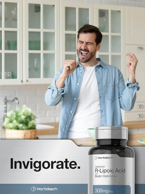 Horbäach Stabilized R - Lipoic Acid 300mg – 60 Capsules with Biotin Optimizer – Non - GMO & Gluten - Free – Na - RALA Supplement - Vitamen Store