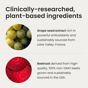 Humann Superbeets Heart Chews - Grape Seed Extract & Beet Root Powder - Pomegranate Berry Flavor - 60 Chews - Vitamen Store