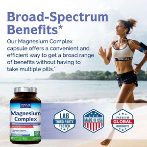 Innate Vitality Magnesium Complex - Magnesium Glycinate, Malate, Citrate, Oxide, Vegan & No Gluten, 90 Capsules - Vitamen Store