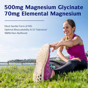 Innate Vitality Magnesium Glycinate 500Mg, 70Mg Elemental Magnesium per Cap, 120 Veggie Capsules - Vitamen Store