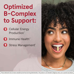 Jarrow Formulas B - Right, Optimized B Complex Featuring Vitamin B1, B2, B5, B6, B12 and B9 to Support Cellular Energy, Immune Health and Stress Management, 100 Veggie Capsules, up to a 100 Day Supply - Vitamen Store