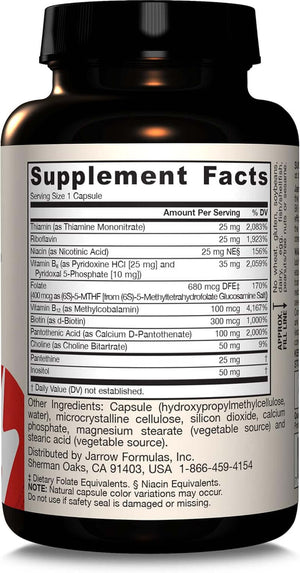 Jarrow Formulas B - Right, Optimized B Complex Featuring Vitamin B1, B2, B5, B6, B12 and B9 to Support Cellular Energy, Immune Health and Stress Management, 100 Veggie Capsules, up to a 100 Day Supply - Vitamen Store