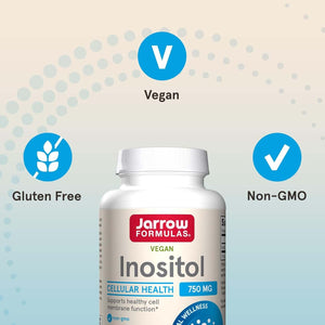Jarrow Formulas Inositol 750 Mg, Dietary Supplement, 100 Veggie Capsules, up to a 100 Day Supply - Vitamen Store