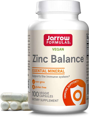 Jarrow Formulas Zinc Balance 15 mg with Copper – 100 Veggie Caps – Gluten‑Free & Vegan - Vitamen Store