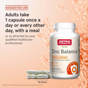 Jarrow Formulas Zinc Balance 15 mg with Copper – 100 Veggie Caps – Gluten‑Free & Vegan - Vitamen Store