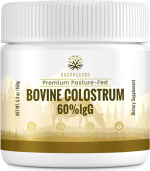 Kroppssund Bovine Colostrum Powder Supplement 3000 Mg - Extra High 60% Igg Bovine Colostrum - Gut, Bone, Exercise, Immune - 50 Servings (1 Bottle) - Vitamen Store