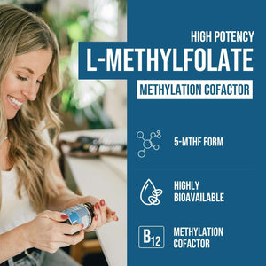 L Methyl Folate 15Mg plus Methyl B12 Cofactor – High Potency, Active 5 - MTHF Form - Supports Mood, Methylation, Cognition – Bioactive Forms of Vitamin B9 & B12 (60 Capsules – 60 Servings) - Vitamen Store