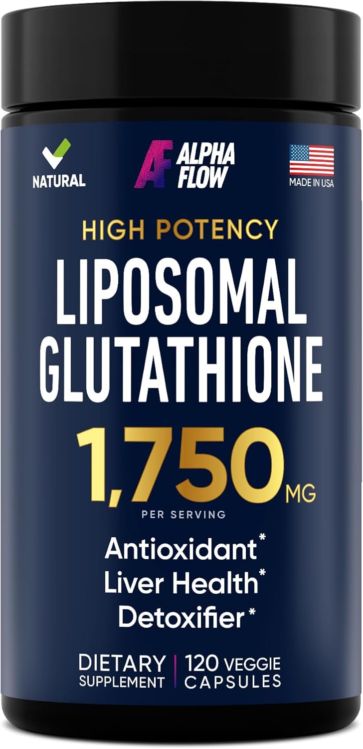 Liposomal Glutathione Supplement 1000MG + 750MG - Glutathione Liposomal with VIT C + Phospholipid Antioxidant Complex - 120 Caps - Vitamen Store